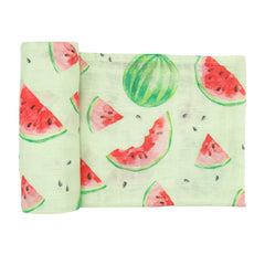 Immispace Watermelon ultra-soft swaddle flatlay with breathable muslin fabric