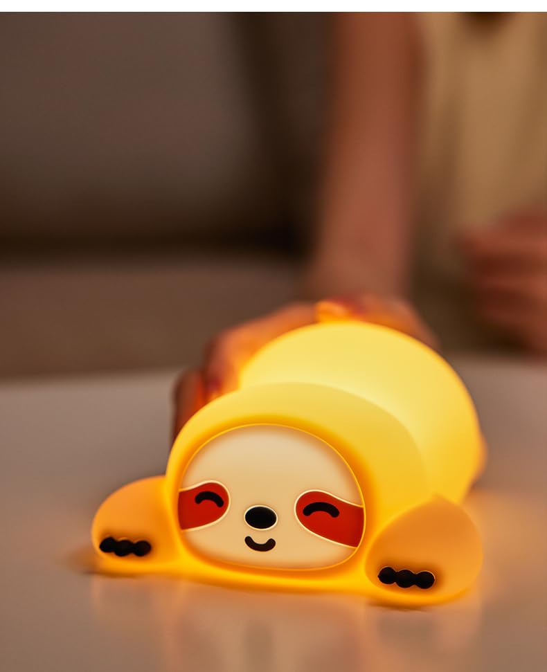 IMMORROSA cute sloth night light with a warm glow for bedtime routines