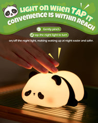 IMMORROSA panda night light rechargeable for cord-free glow at night