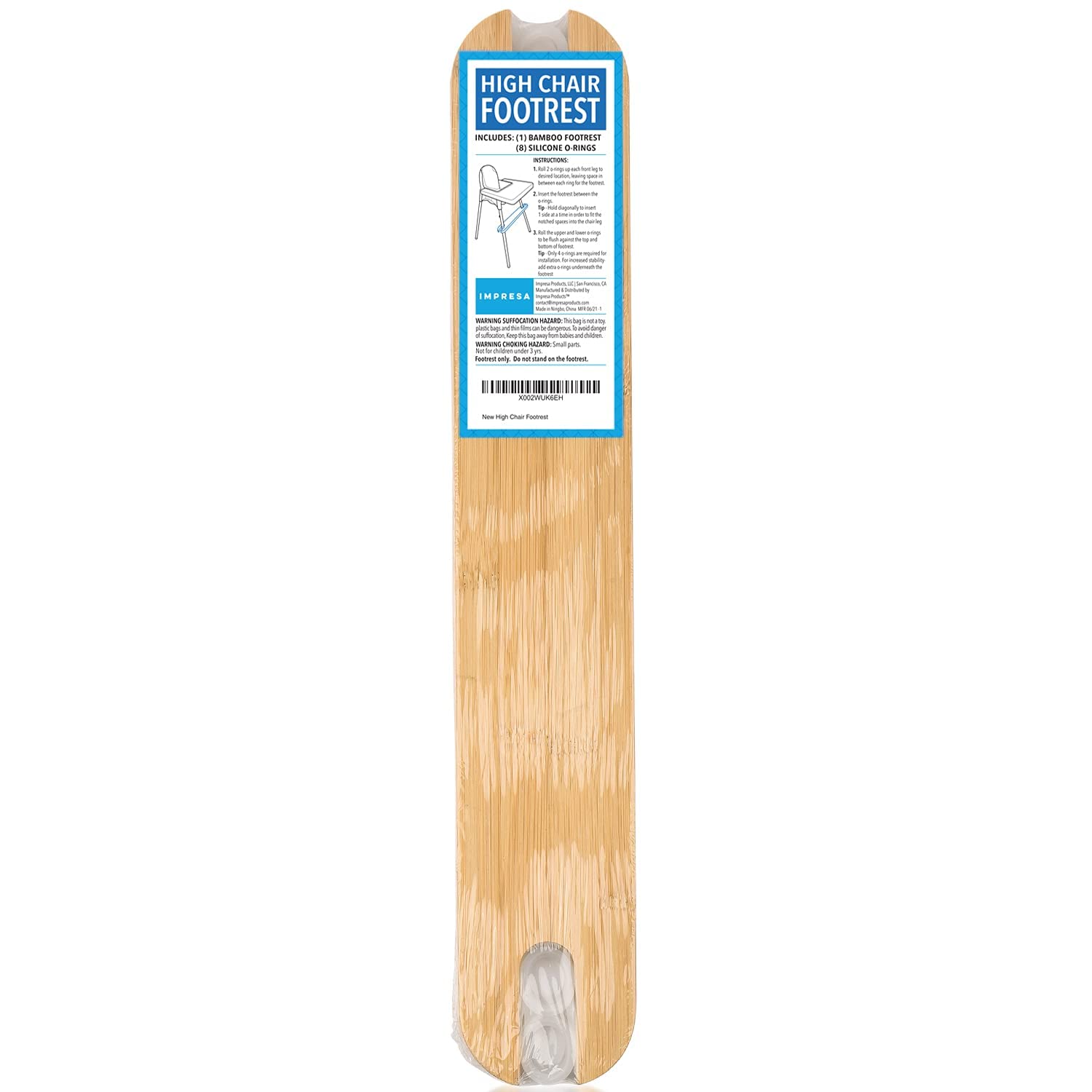 IMPRESA Bamboo Foot Rest compatible with IKEA Antilop and other high chairs.