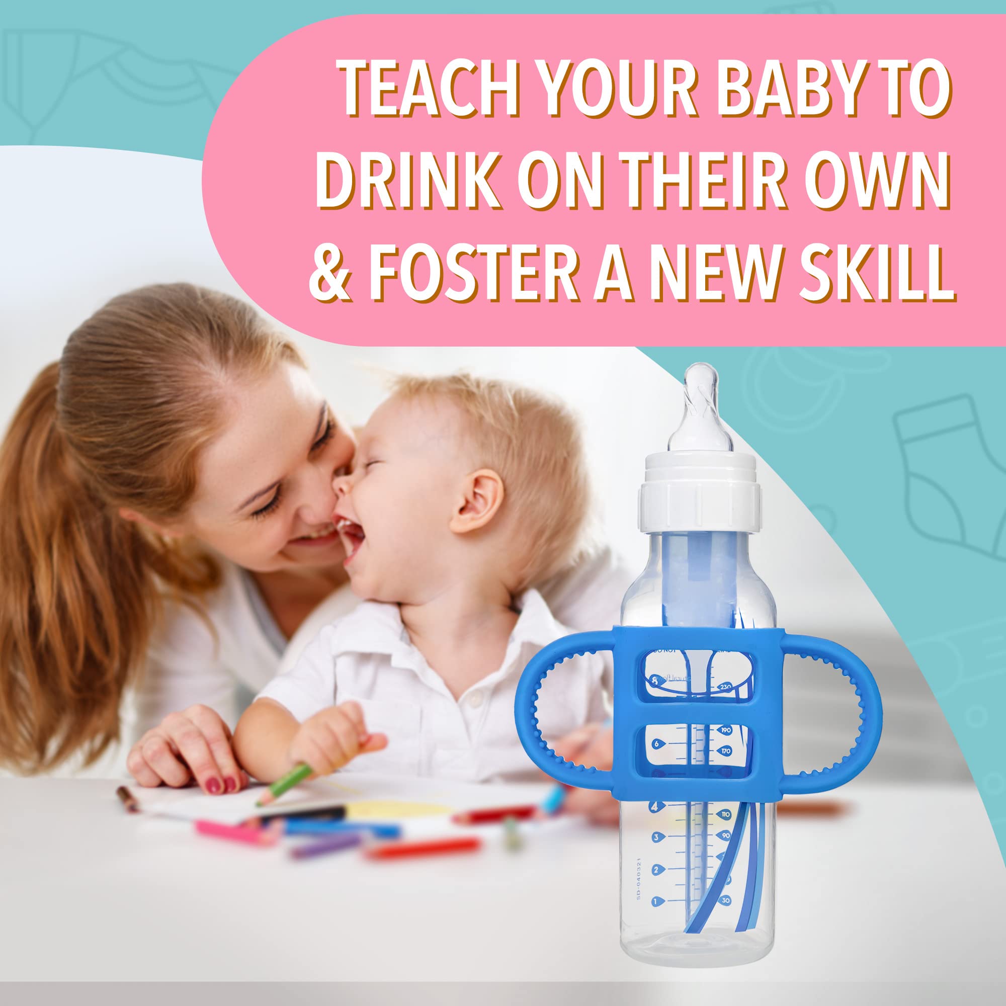IMPRESA bottle handles diseño resistente a derrames para menos desorden durante la toma.