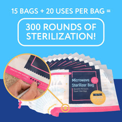 IMPRESA travel-friendly bag fits in a diaper bag for on-the-go sanitizing.