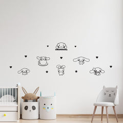 Imprinted Designs Cinamoroll 7x5 wall decal on a smooth wall adds playful charm