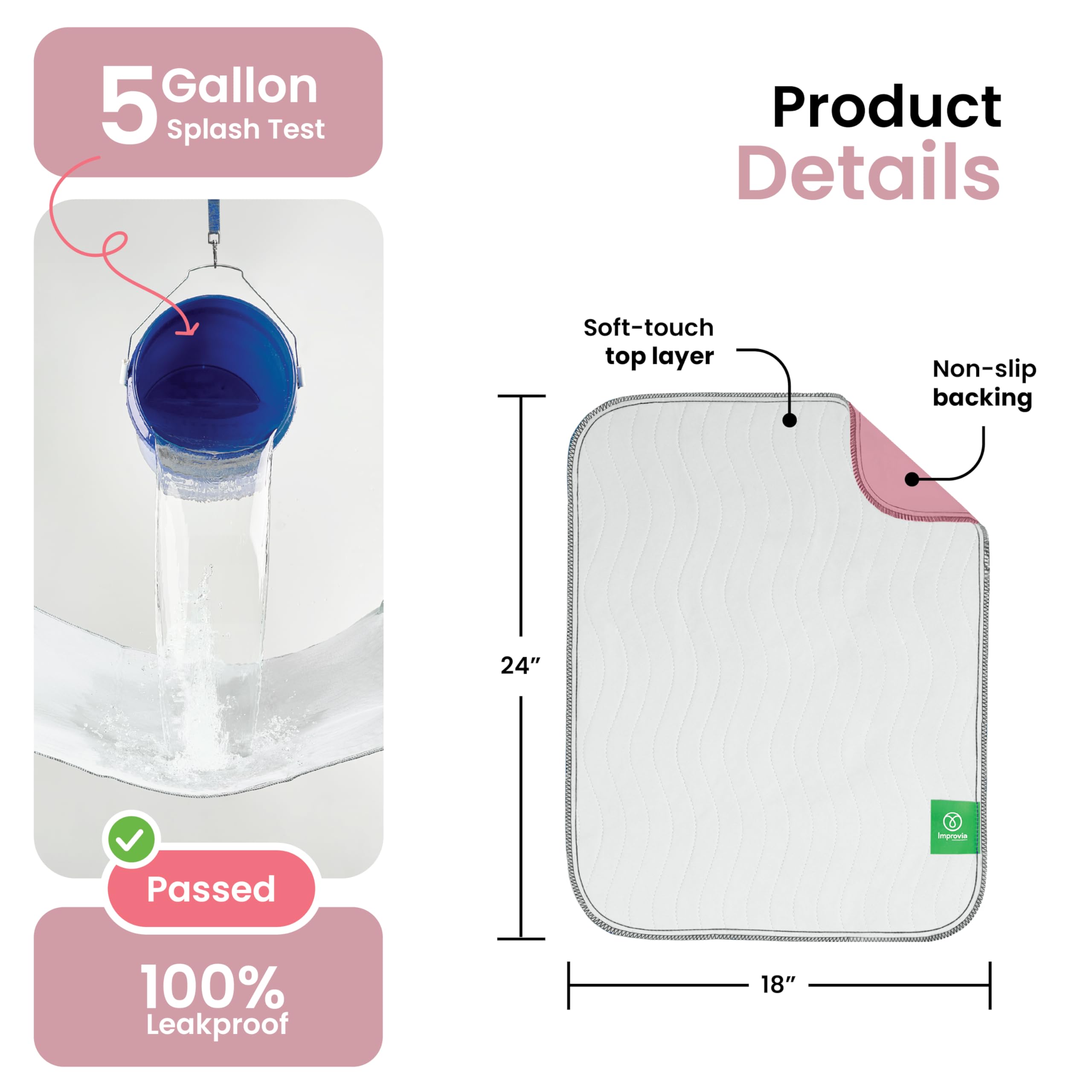 IMPROVIA bed pad protects beds and furniture in home.