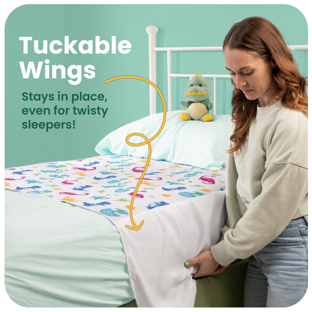 IMPROVIA bed protector features waterproof back for leak protection and breathability.