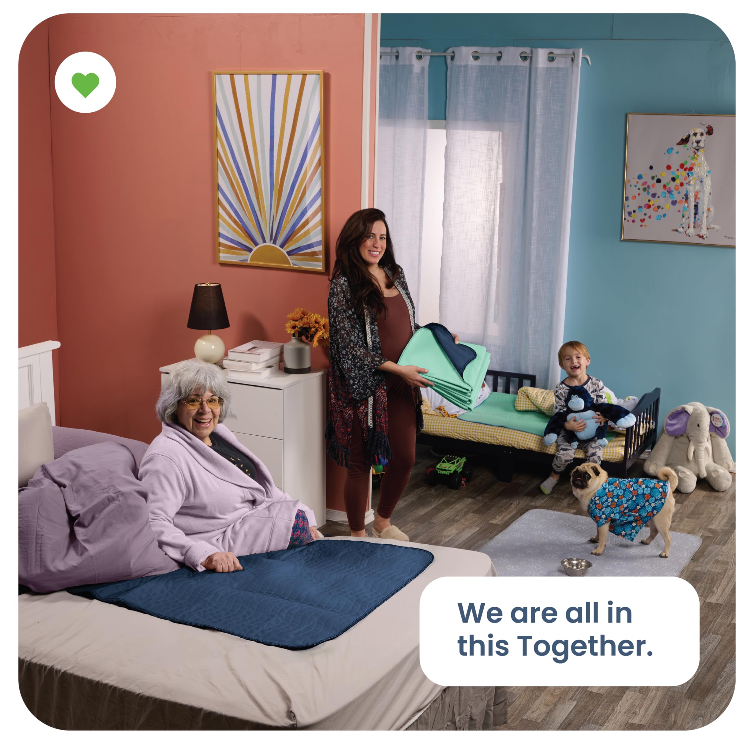 IMPROVIA durable washables underpad is easy to clean and reuse.