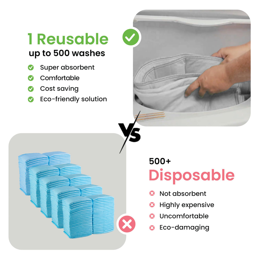 IMPROVIA Reusable pad close-up highlights durable, washable material