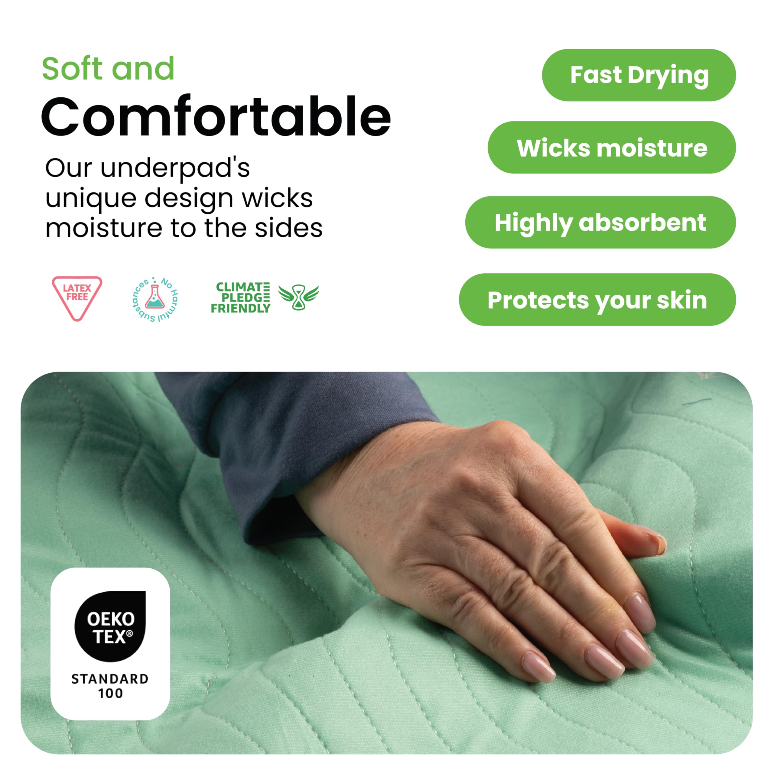 IMPROVIA underpad on sofa showing furniture protection during relaxation