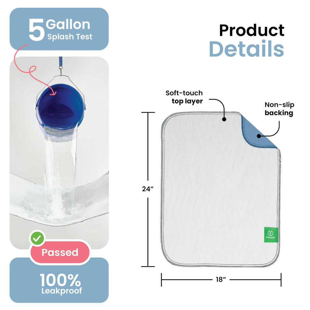 IMPROVIA reusable bed pad suitable for kids, adults, and pets.