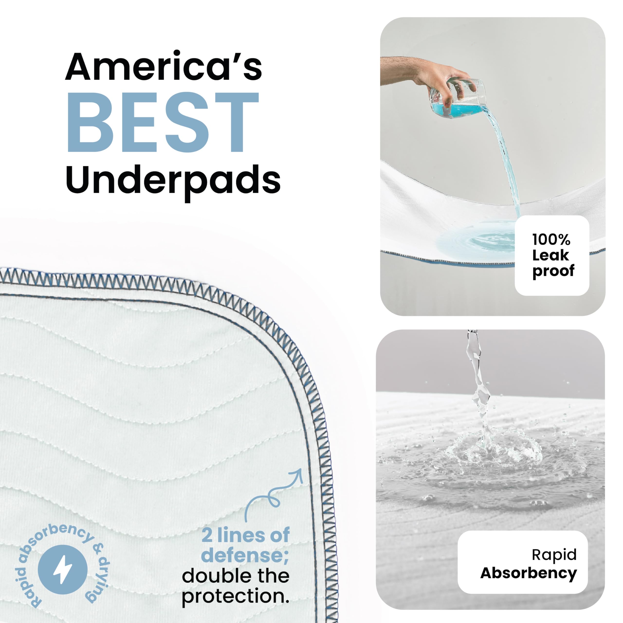 IMPROVIA underpad showing quick-dry surface for nighttime use.