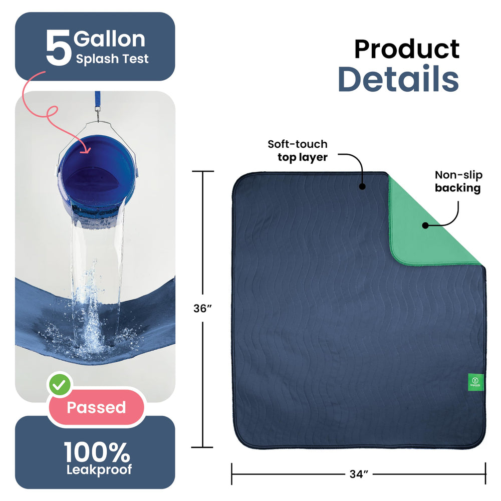 IMPROVIA underpad demonstrates waterproof protection for floors and surfaces.