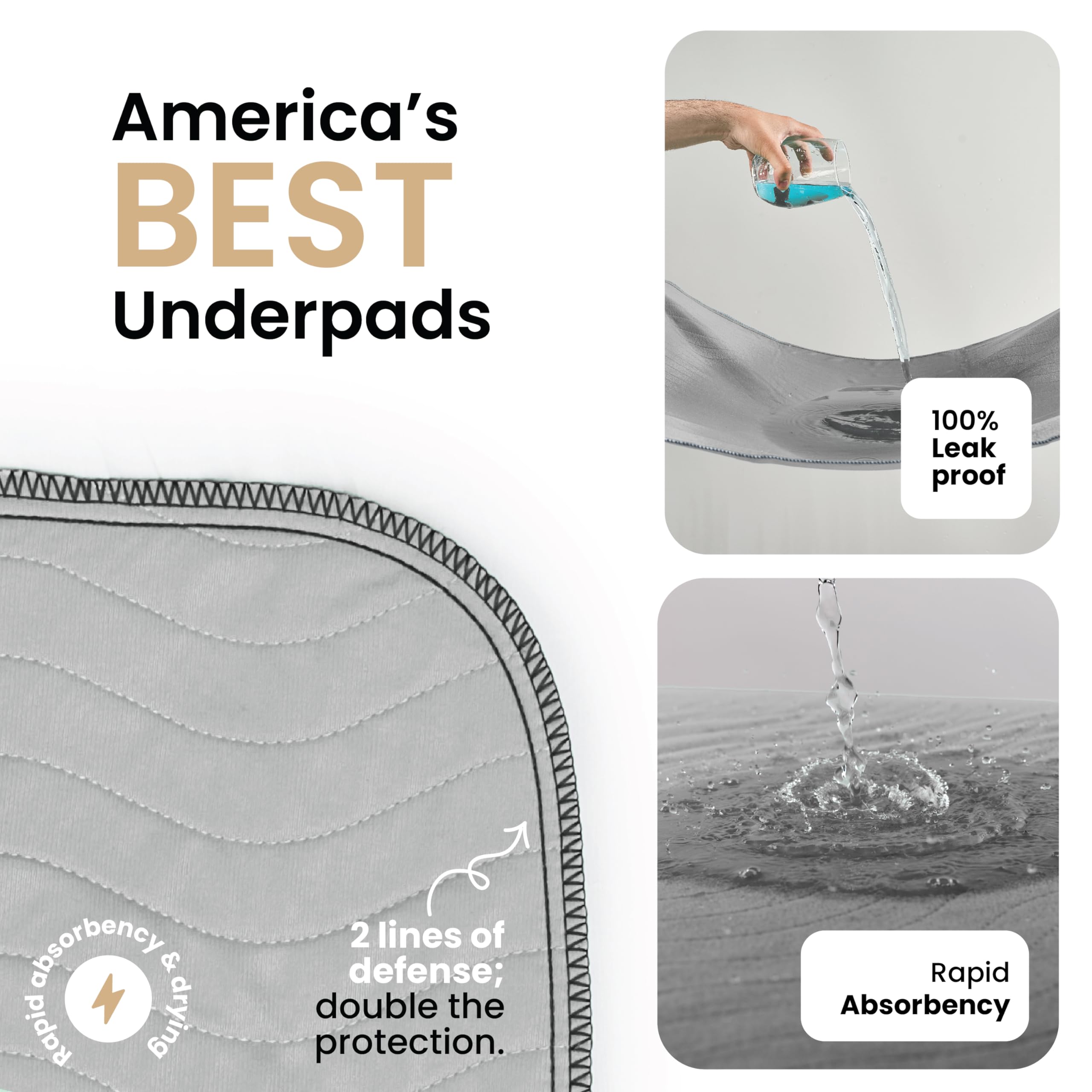 IMPROVIA underpads laid on a bed, preserving furniture with waterproof, reusable protection.