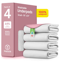 IMPROVIA underpads with edge-wicking for leakproof protection.