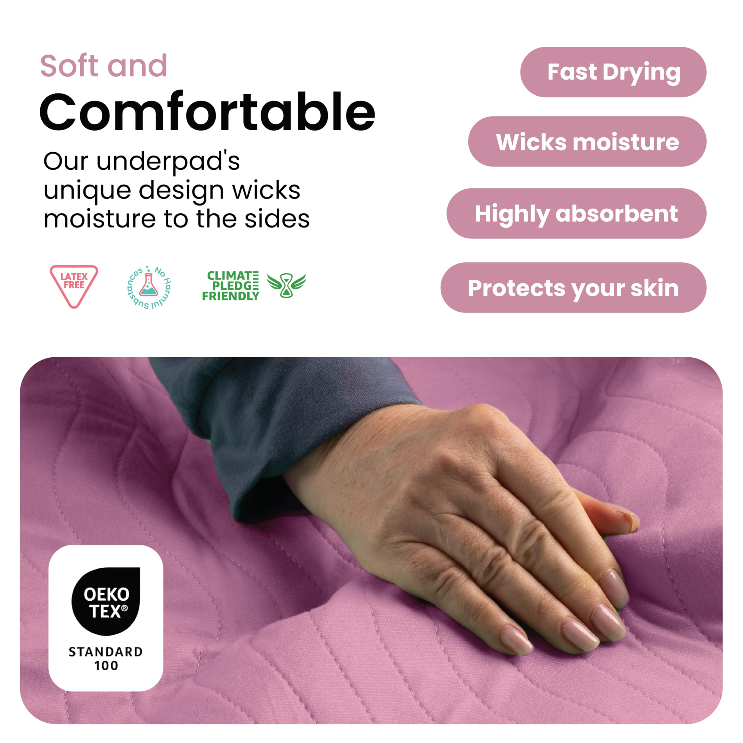 Improvia kids-friendly underpad suitable for beds, furniture, and training.