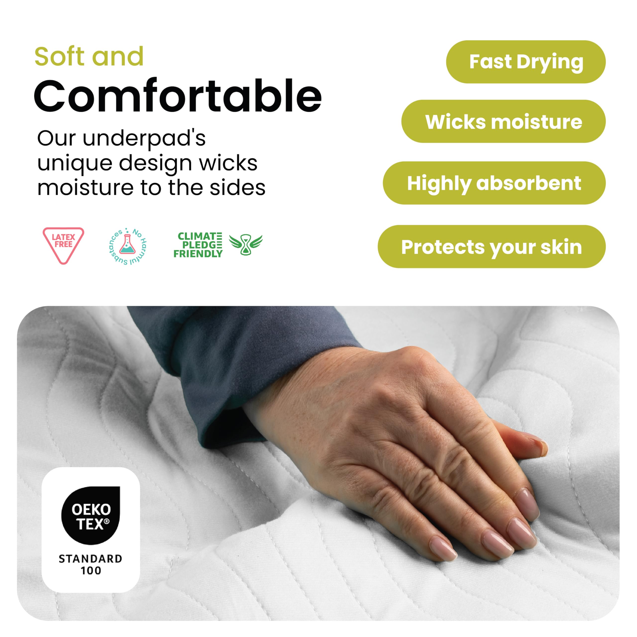 IMPROVIA underpads kid-use scene showing safe, washable protection for children