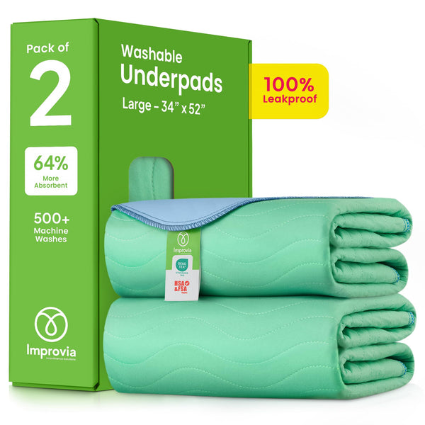 IMPROVIA Washable Underpads pack of 2 for bed protection and long-lasting use