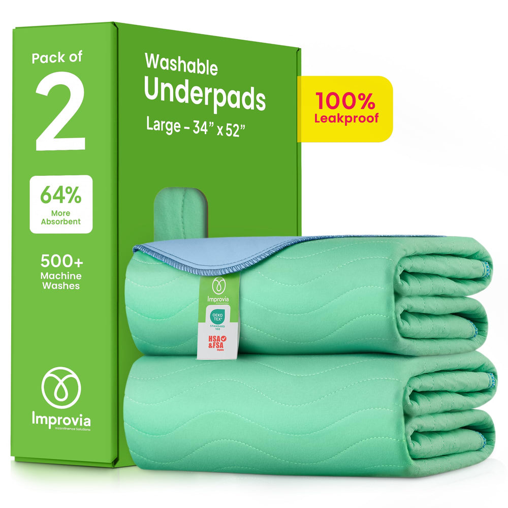 IMPROVIA Washable Underpads pack of 2 for bed protection and long-lasting use