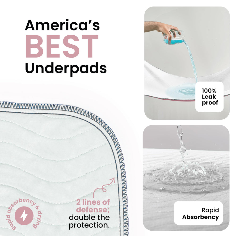 IMPROVIA underpads demonstrate quick-dry capability for reuse.