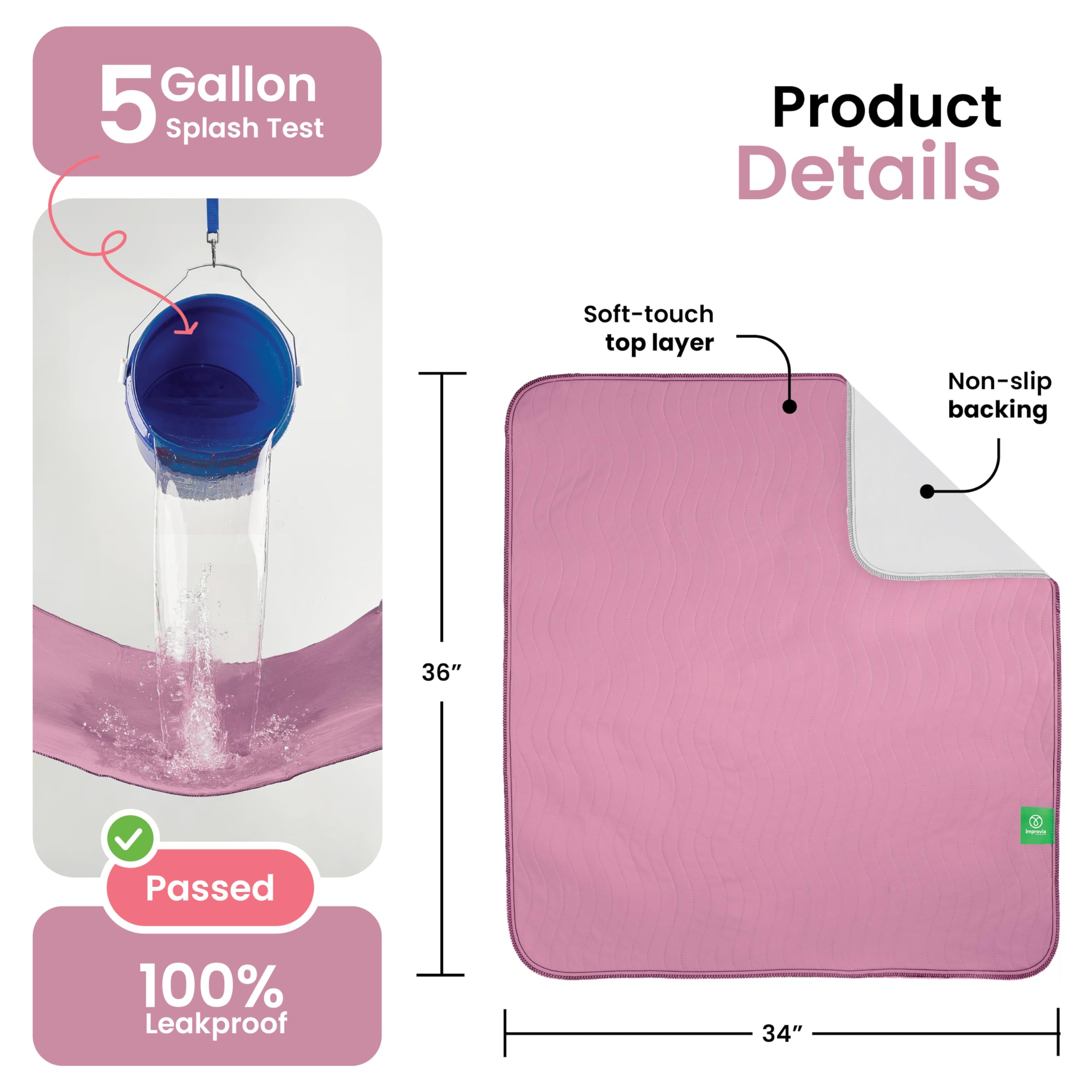 Improvia self-drying underpad dries quickly for uninterrupted use.