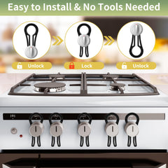 Imqnzdf stove knob locks universal-fit design for knobs with 5–12 mm gaps.