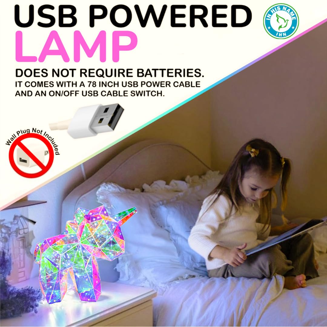 In His Name LED night light USB powered for easy nightly use.