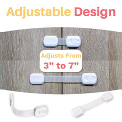 Inaya adjustable locks from 3 to 7 inches on a cabinet adapting to openings