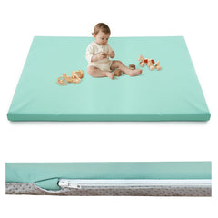 Inaya baby play mat with vegan leather surface, soft and skin-friendly for tummy time