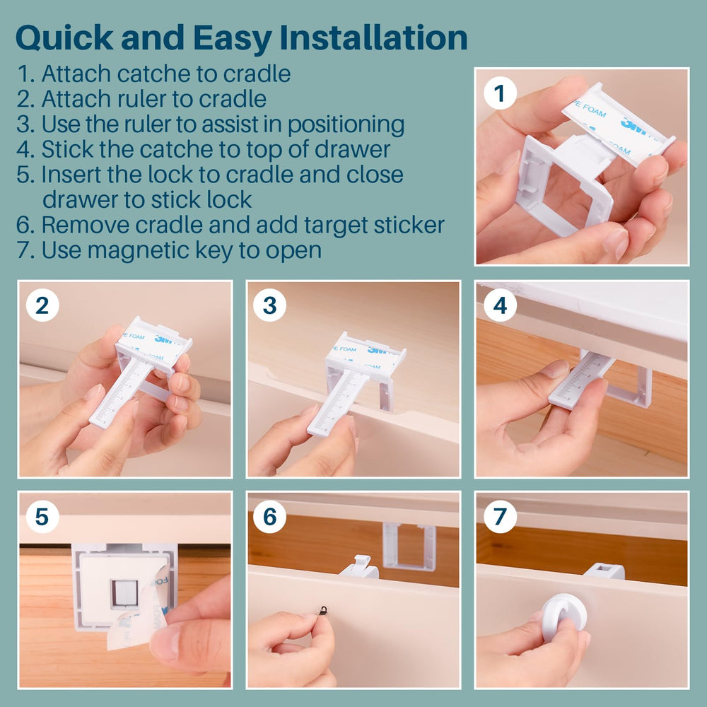 Inaya bathroom cabinet lock showing versatile, easy access control in small spaces.