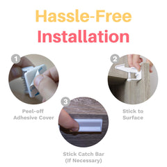 Inaya locks offer tool-free installation with pre-applied 3M adhesive.