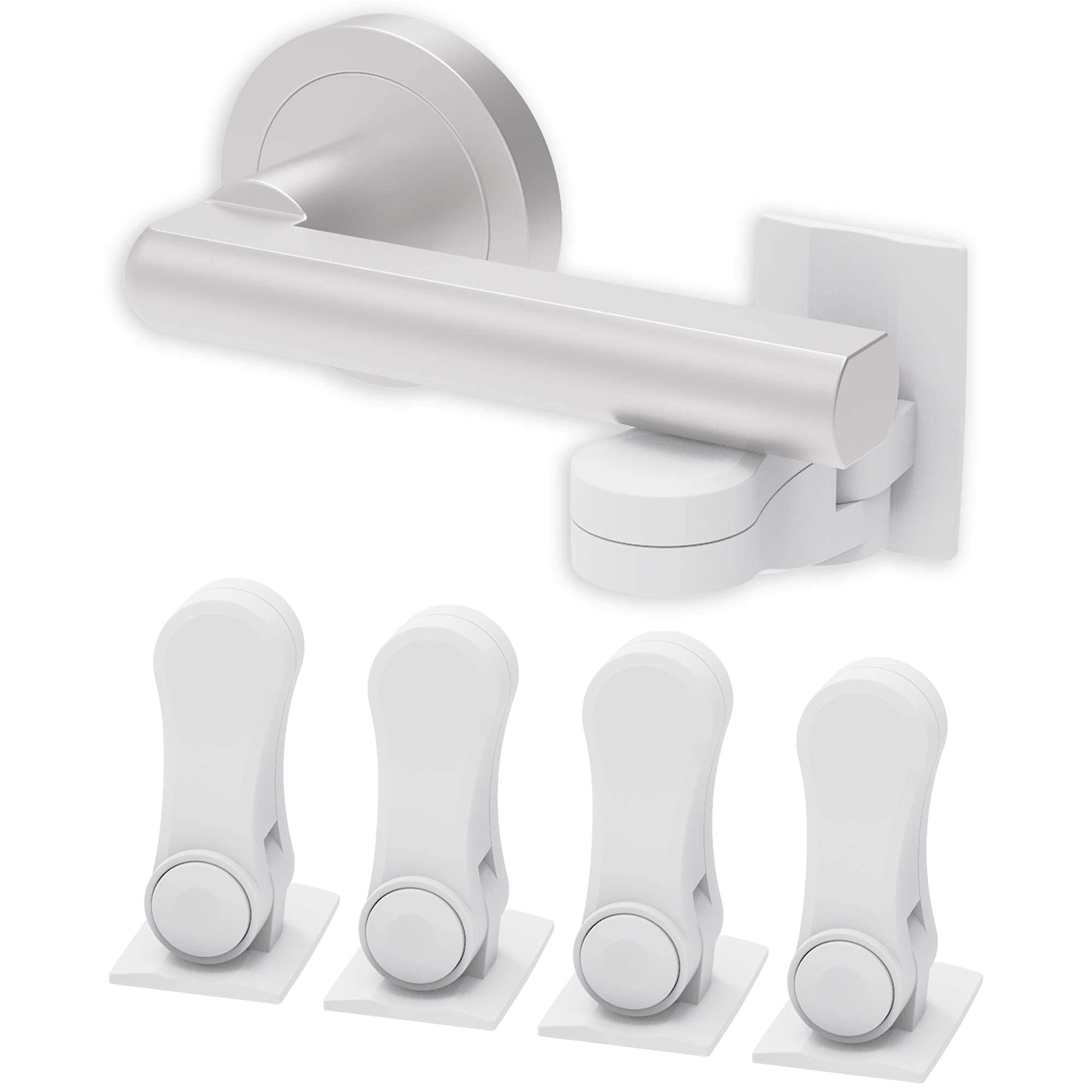 Inaya child-proof door lever lock 4-pack on modern interior door lever