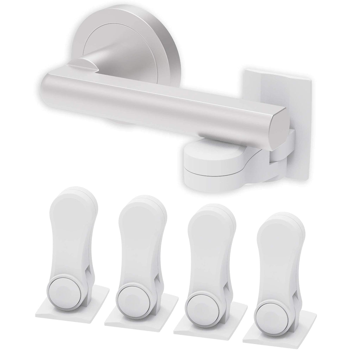 Inaya child-proof door lever lock 4-pack on modern interior door lever