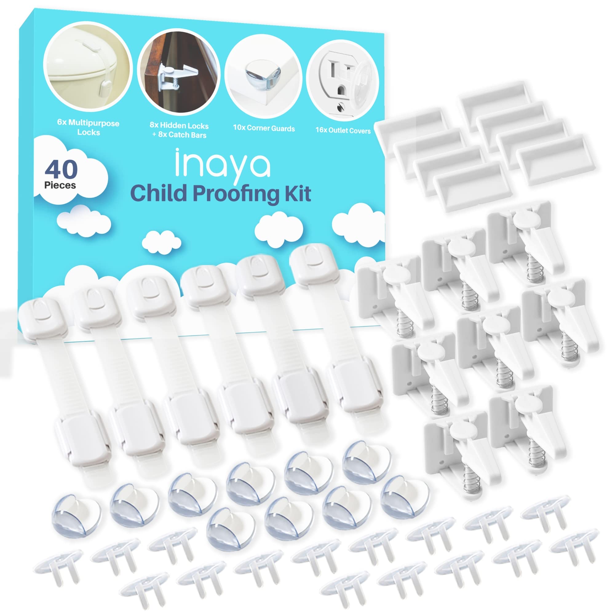 Inaya complete baby proofing kit all-in-one setup keeps home safer for curious toddlers.