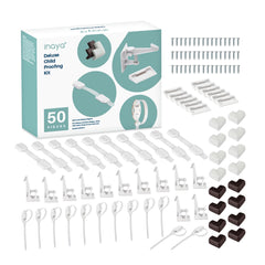 Inaya Deluxe adjustable latches for cabinets keep kids safe and drawers accessible.