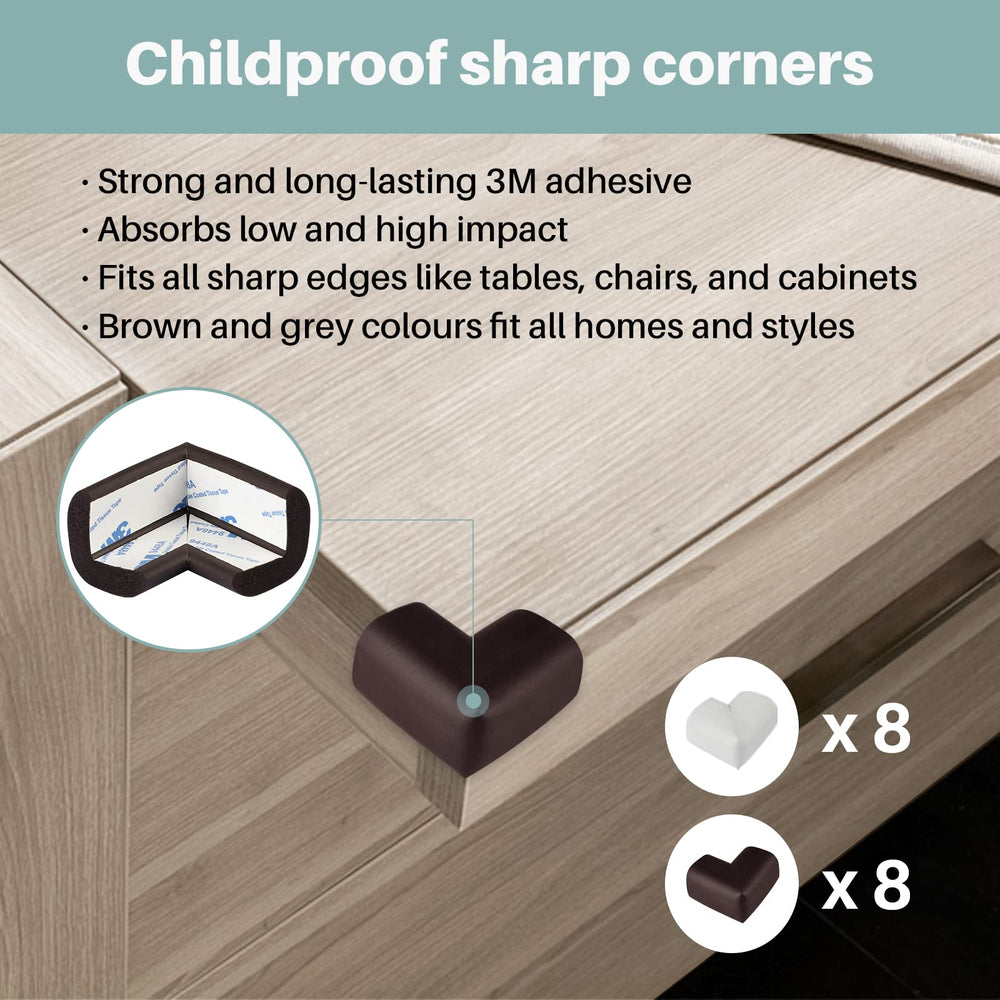 Inaya Deluxe foam corner protectors cushion sharp edges for safer rooms.