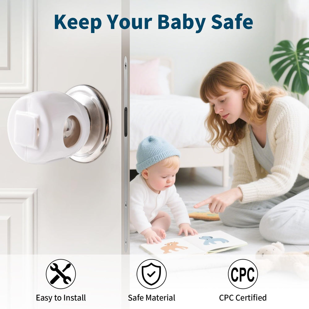 Inaya door knob safety cover ideal for rentals or temporary setups.