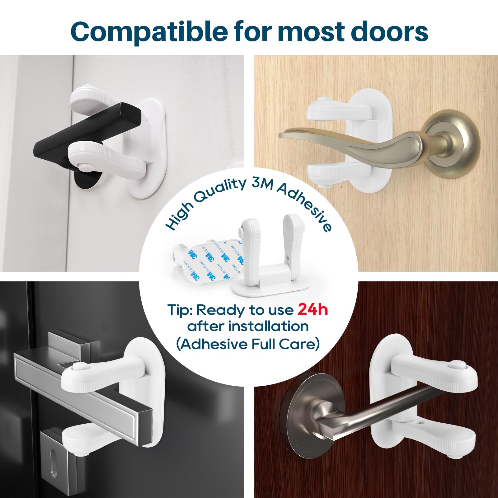 Inaya door lever lock keeps curious kids at bay near doors.