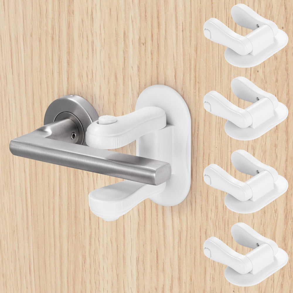 Inaya door lever lock packaging view shows a four-pack ready for quick baby-proofing.