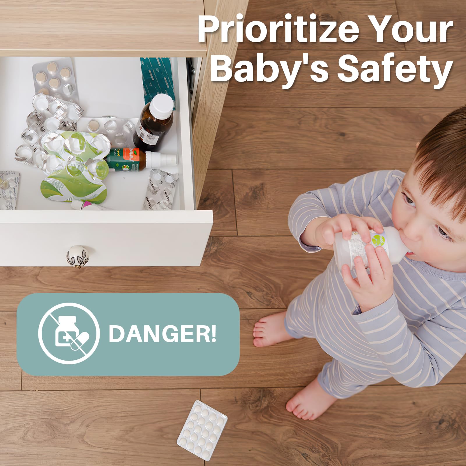 Inaya eight-pack cabinet locks provide comprehensive baby-proofing for homes.