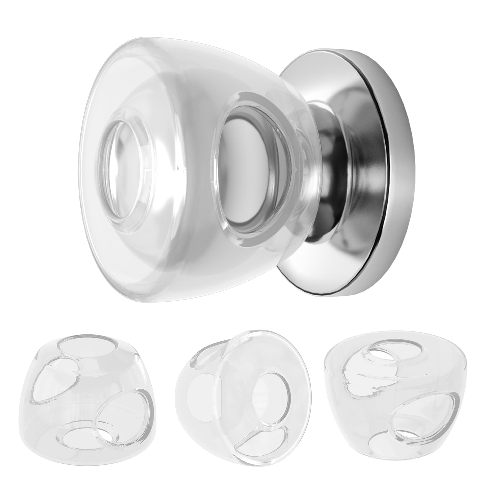 Inaya 4-pack door knob cover installed on round knob for quick kid safety.
