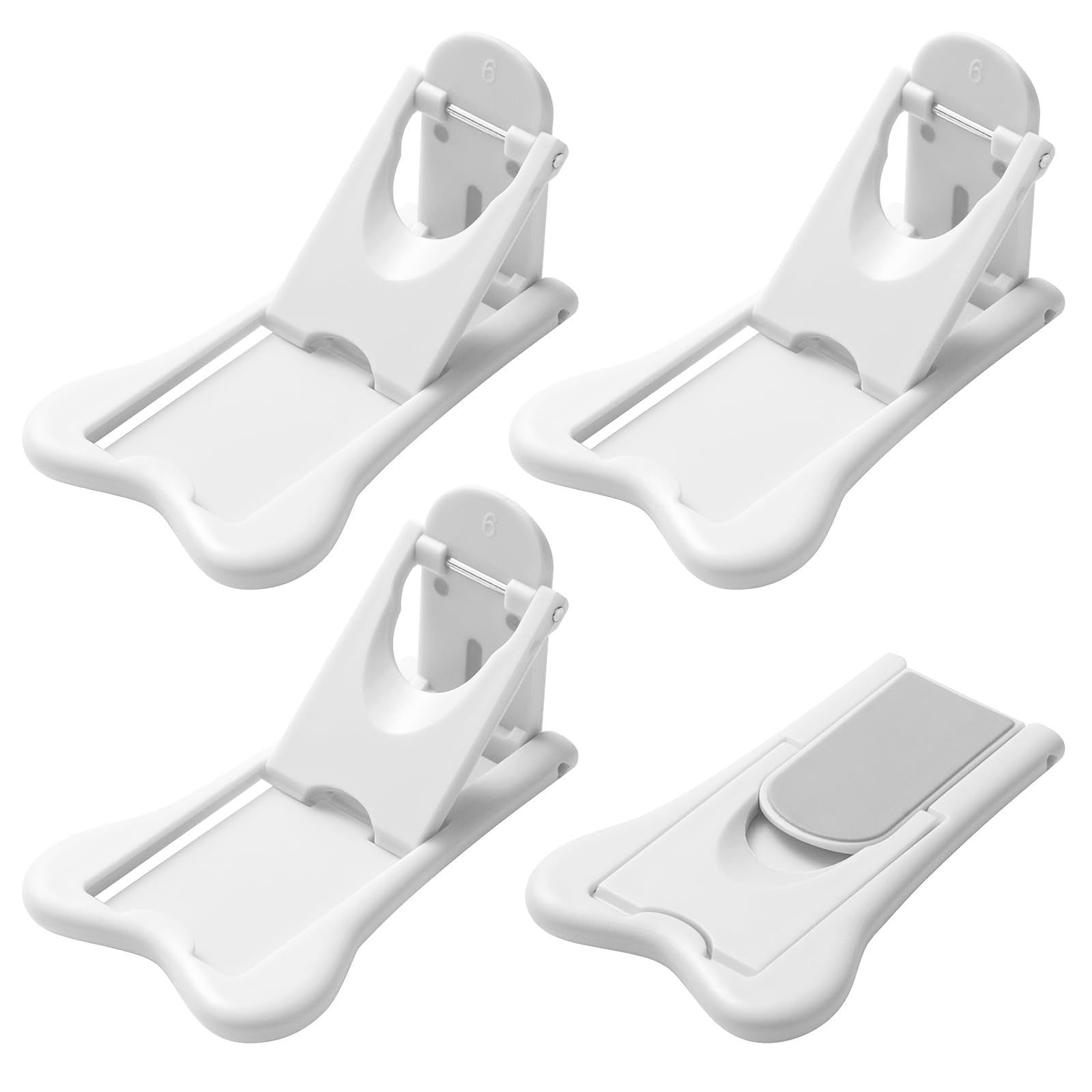 Inaya sliding door lock 4-pack package protects doors and cabinets from curious toddlers.