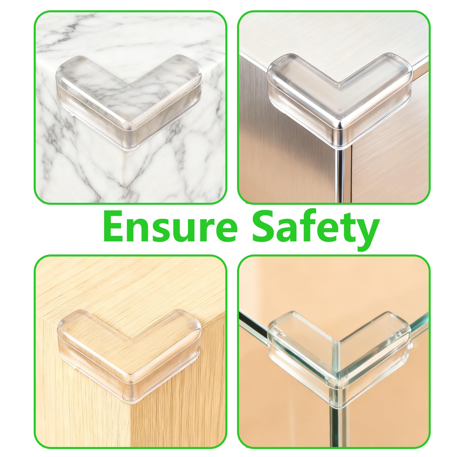 Incenseat 16-Pack Corner Protectors covers desks and furniture for broad room safety.