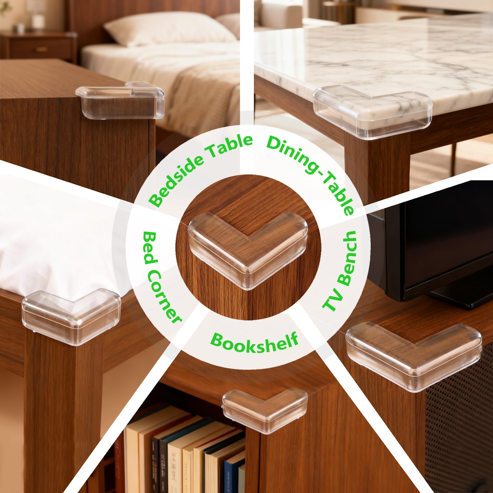 Incenseat Transparent Corner Guards blend invisibly with furniture surfaces for seamless decor.