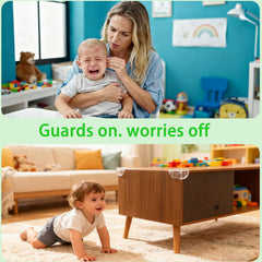 Incenseat transparent corner protectors on furniture blend with the look while cushioning edges.