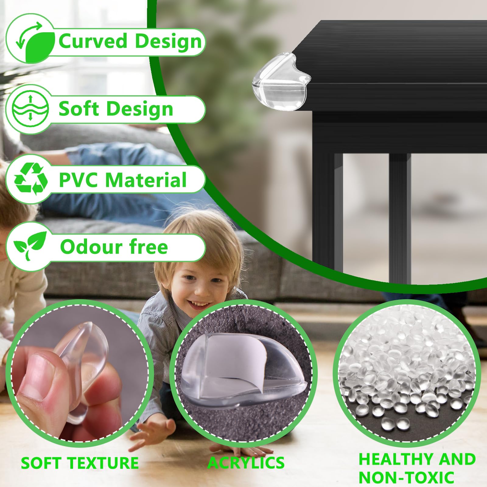 Incenseat waterproof, tear-resistant surface cleans easily after daily toddler use.