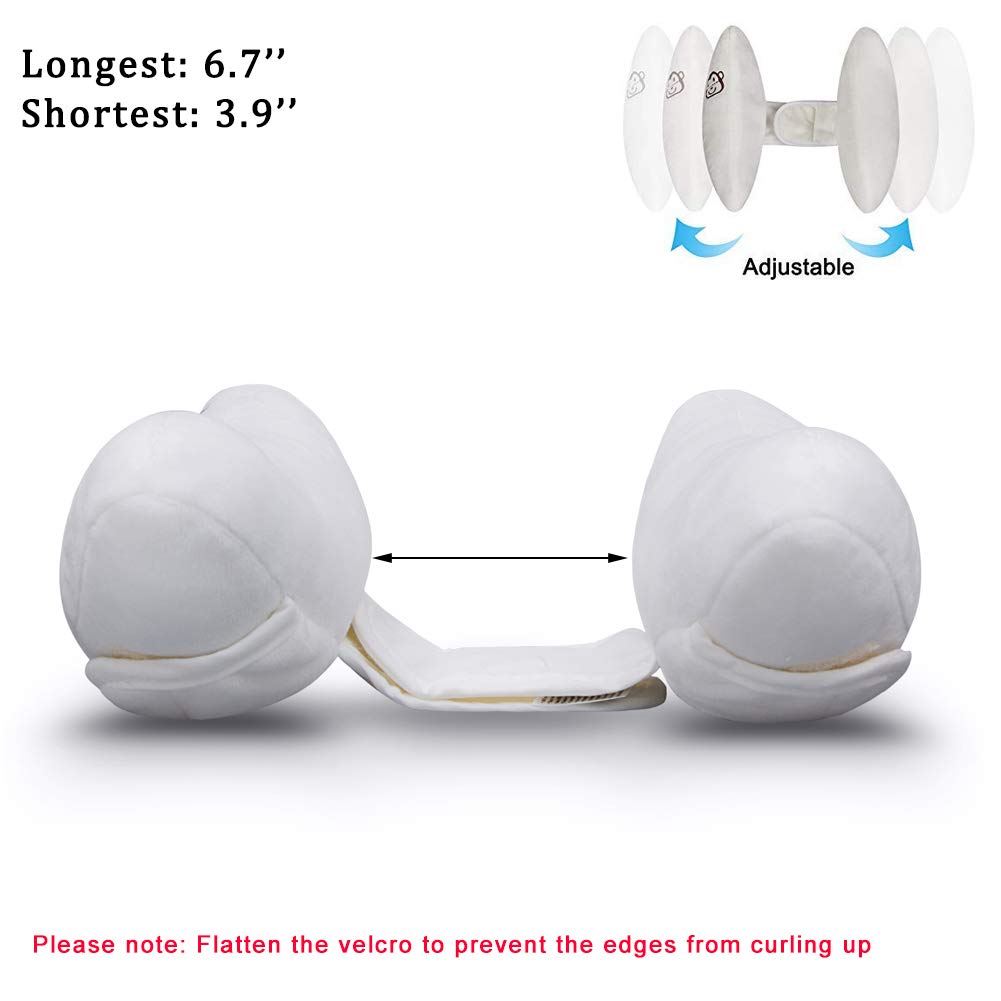 Inchant soft plush headrest for baby stroller provides gentle cushioning and comfort.