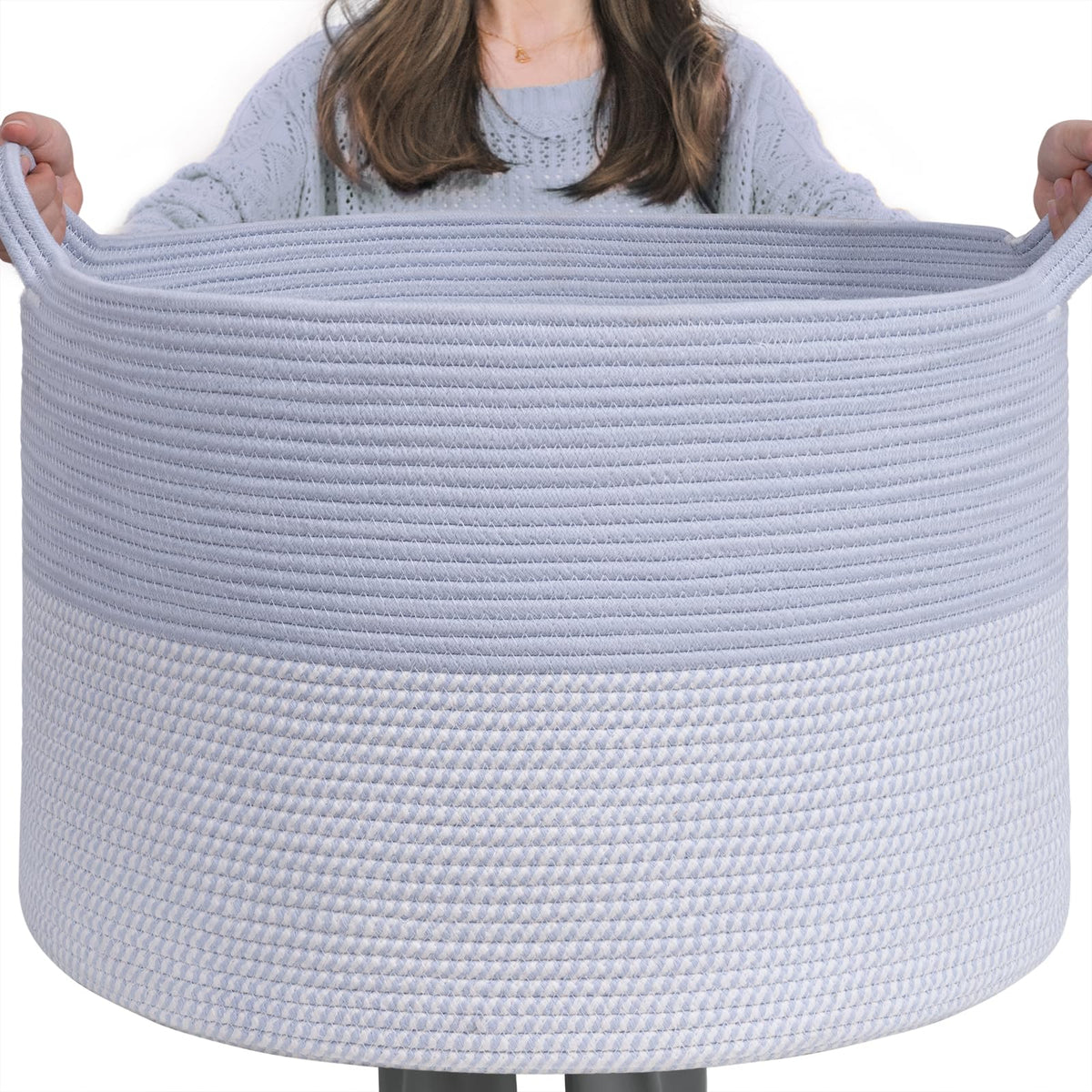INDRESSME large rope basket in living room adds stylish storage and organization