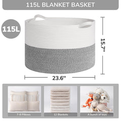INDRESSME soft cotton rope weave shows gentle texture and durable storage