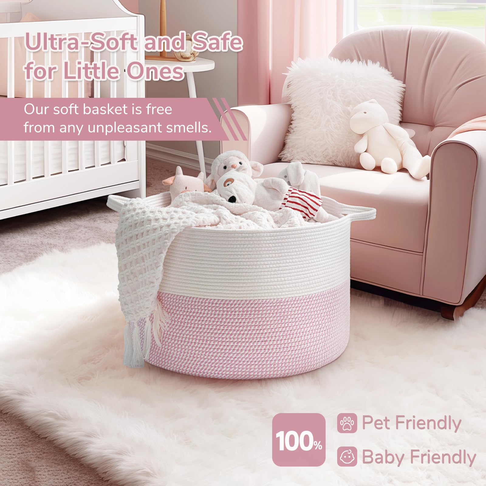 INDRESSME XXXLarge pink basket folded flat for compact storage when not in use.