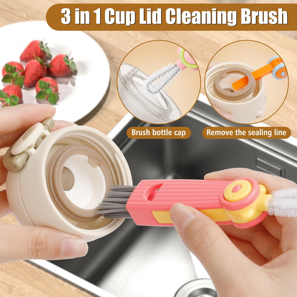 INDEMO U-shaped crevice brush targets inner walls and tight spots for deep cleaning.