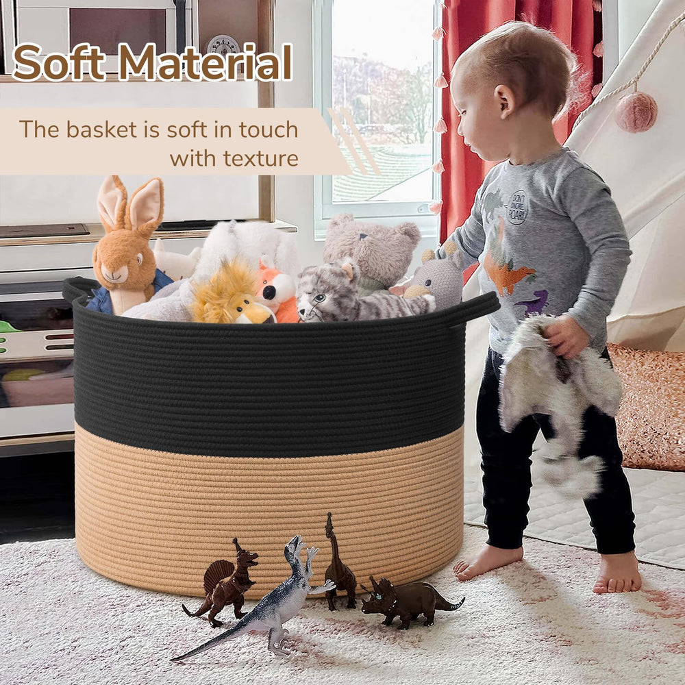 INDRESSME 115L basket in black camel color adds warmth to decor.